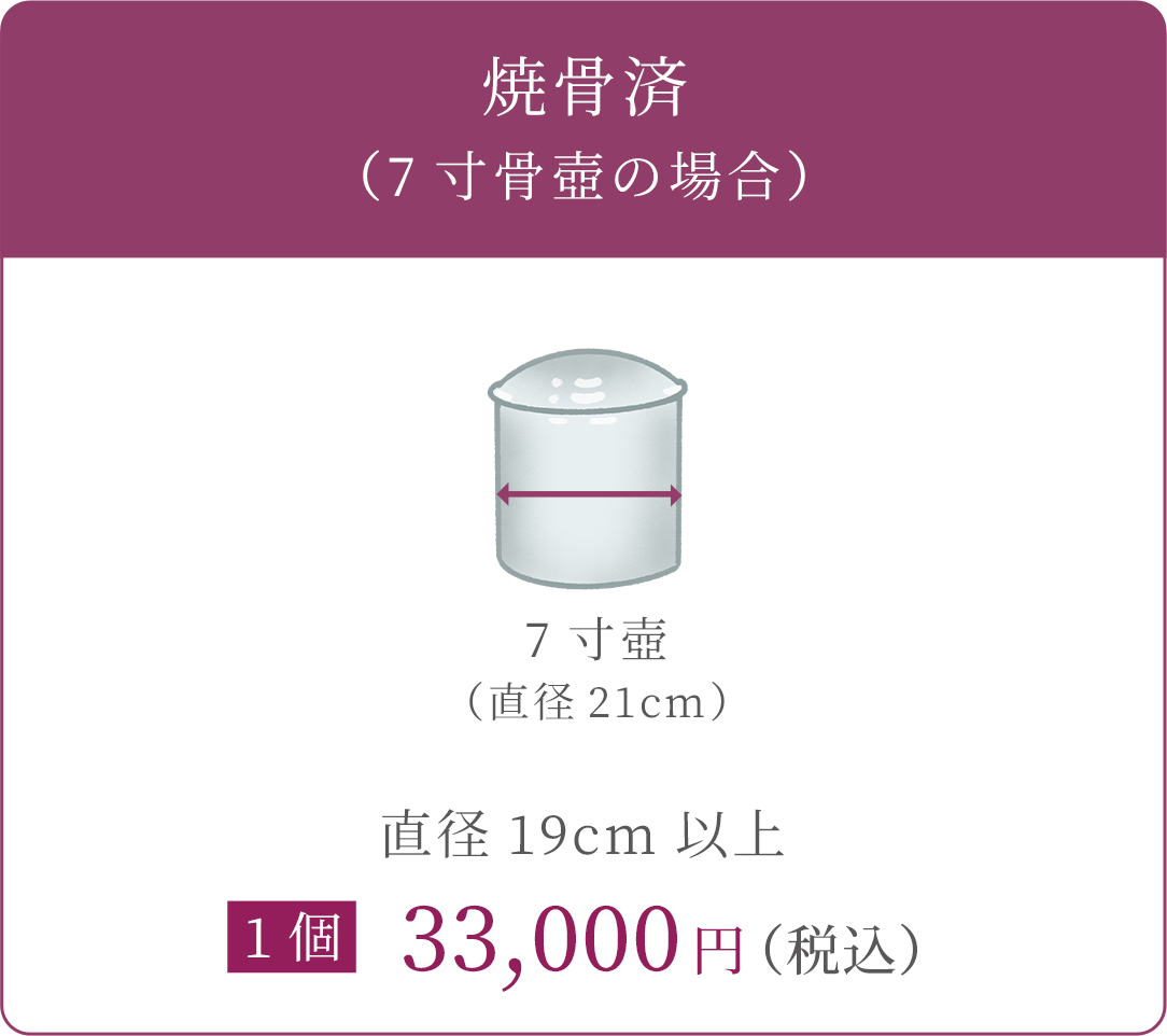焼骨済（7寸骨壺の場合）